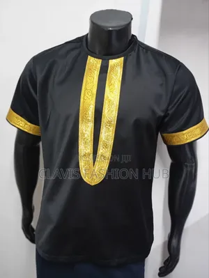 Black And Gold African Shirt For Men