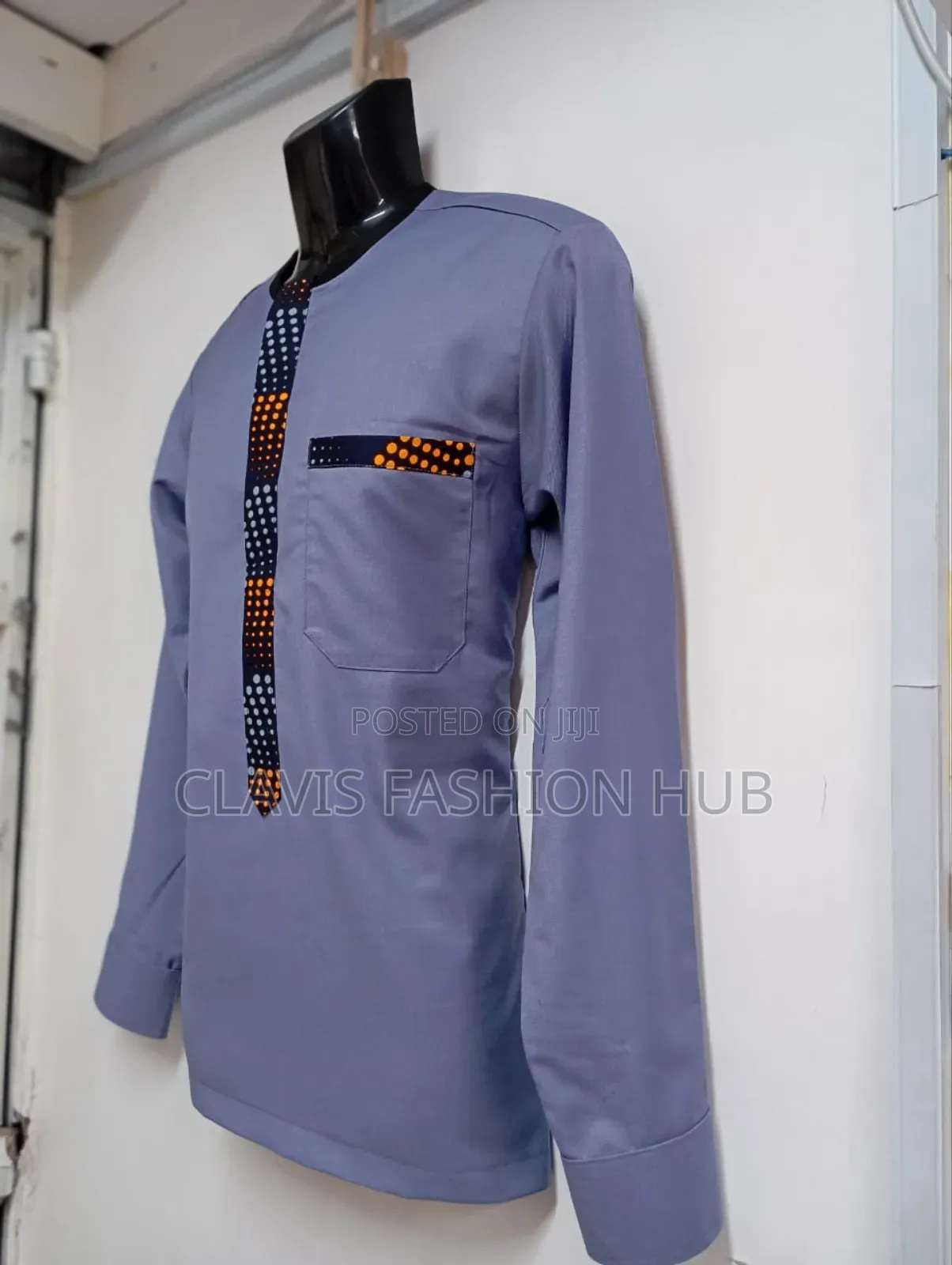 African Shirts for Men - Grey Colour