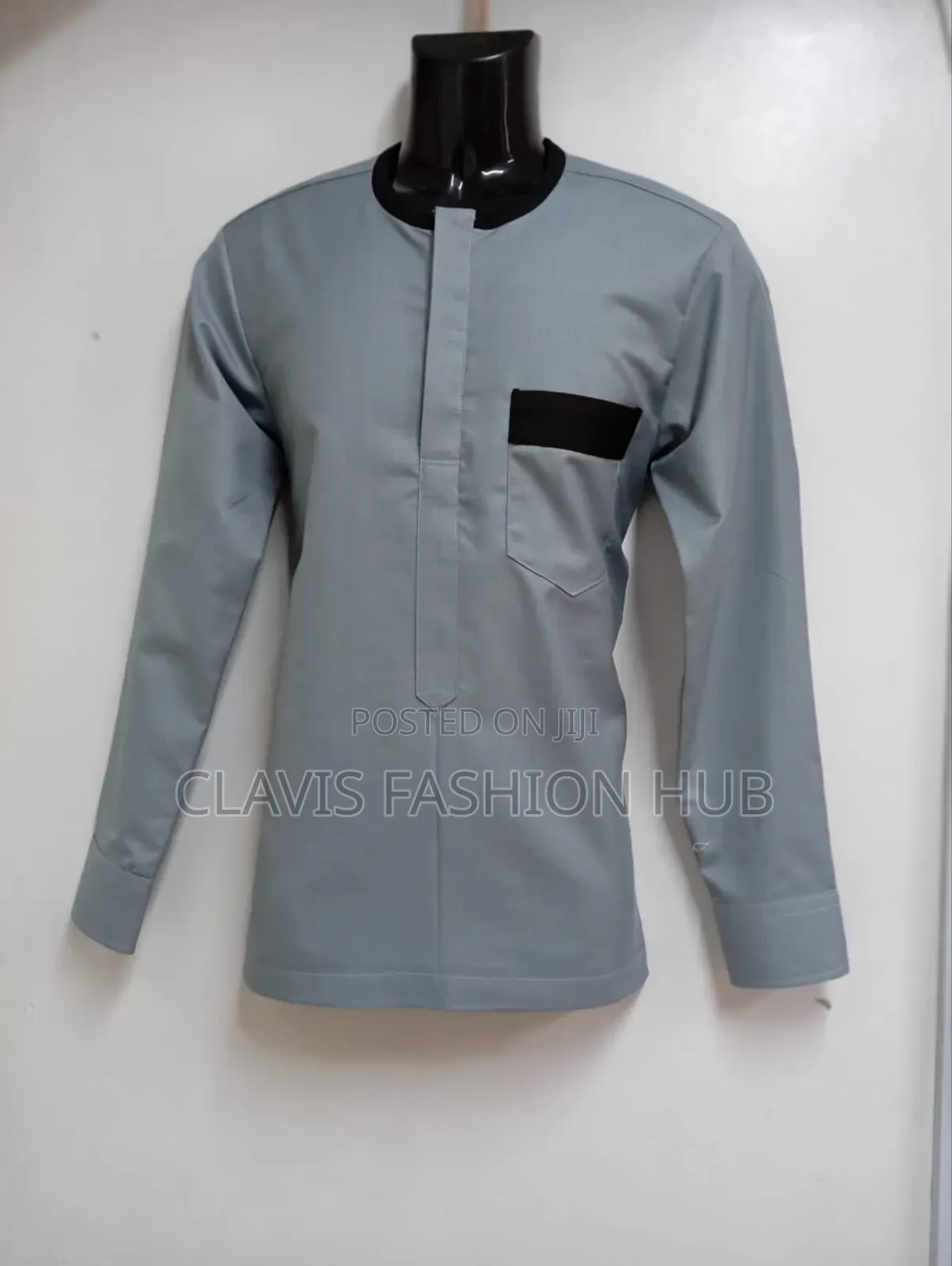 Grey African Shirts for Men