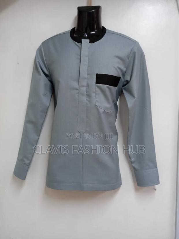 Grey African Shirts for Men