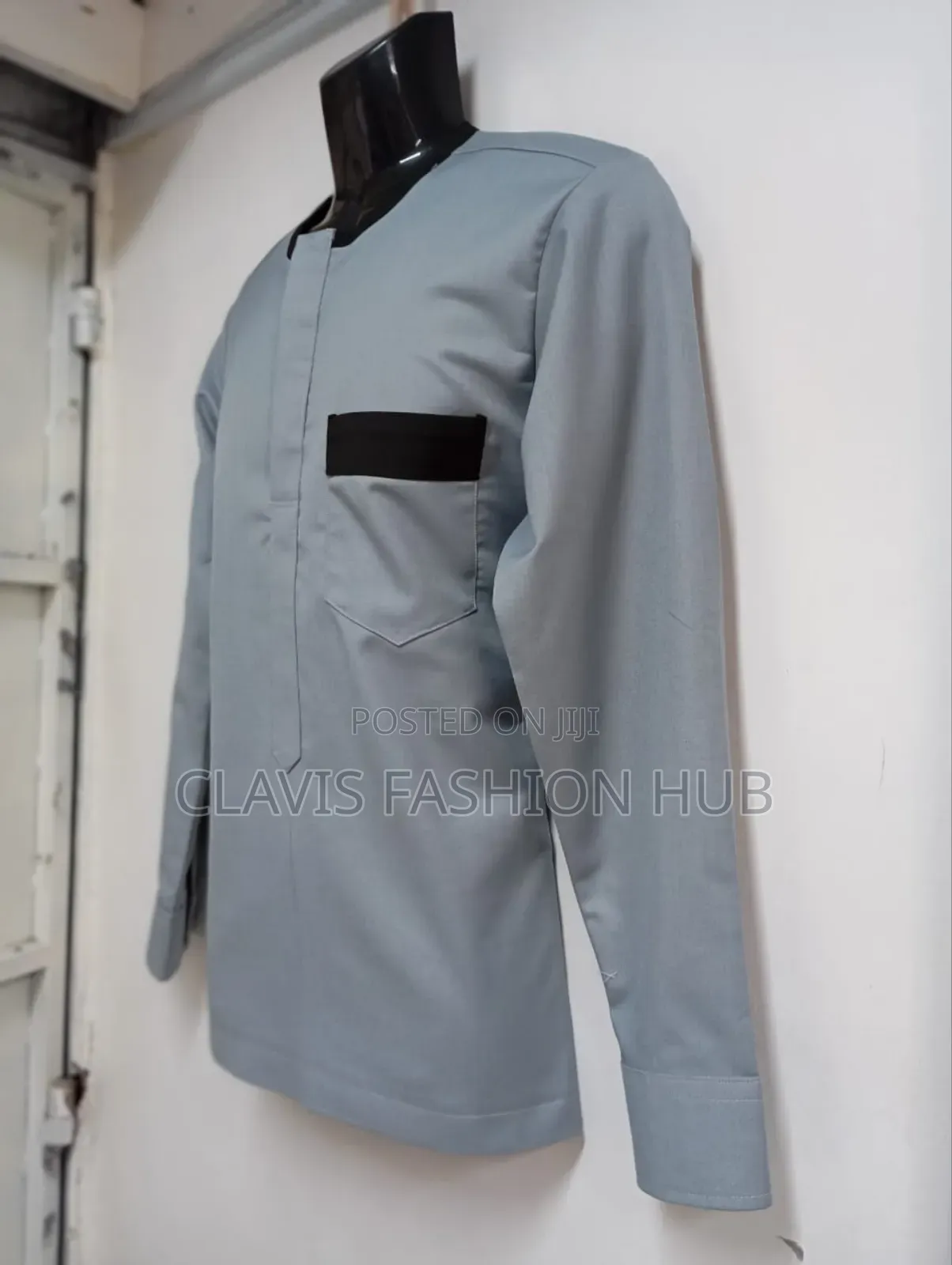 Grey African Shirts for Men