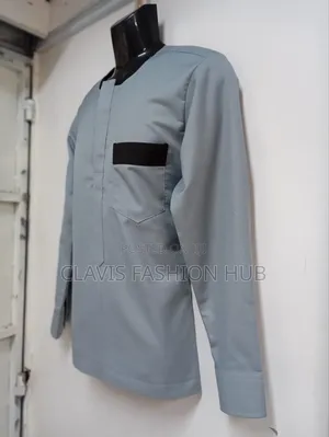 Grey African Shirts for Men