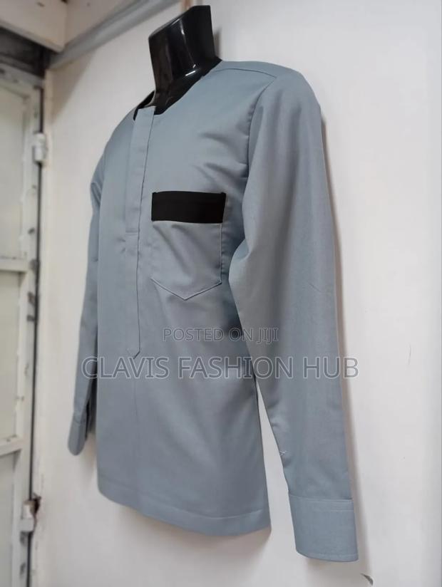 Grey African Shirts for Men - thumbnail 2