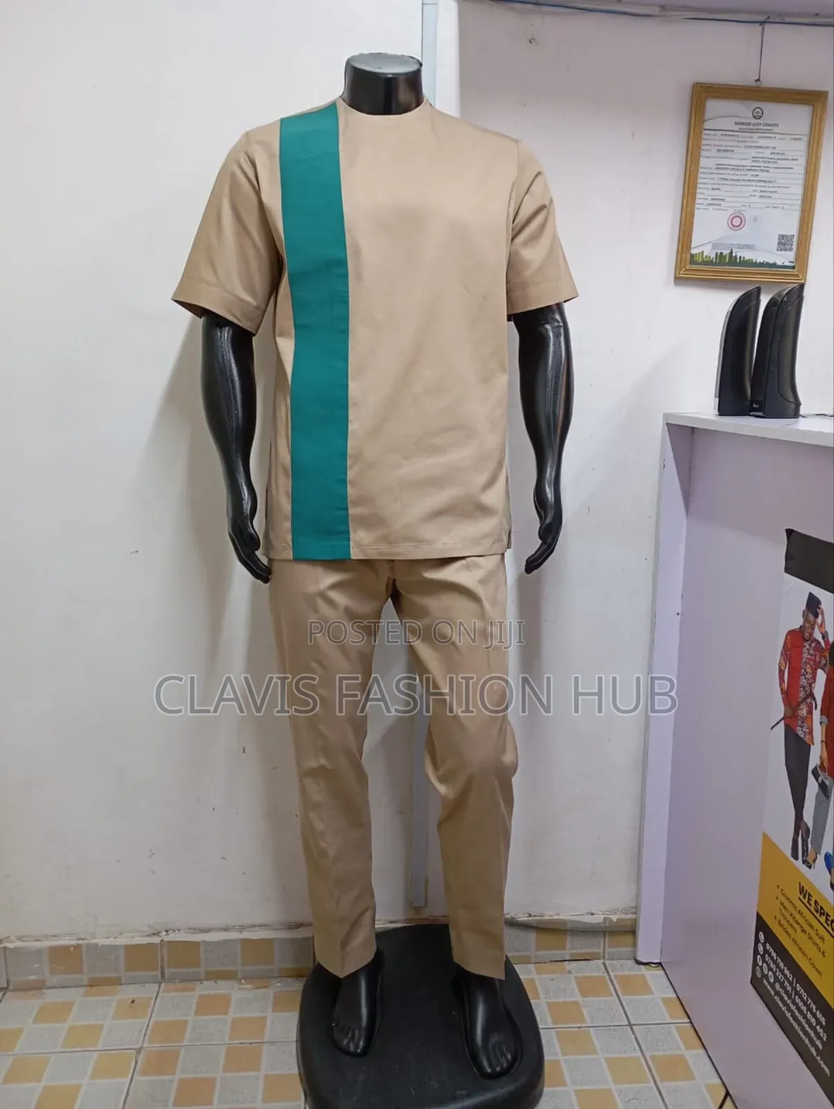 Biege African Suits for Men