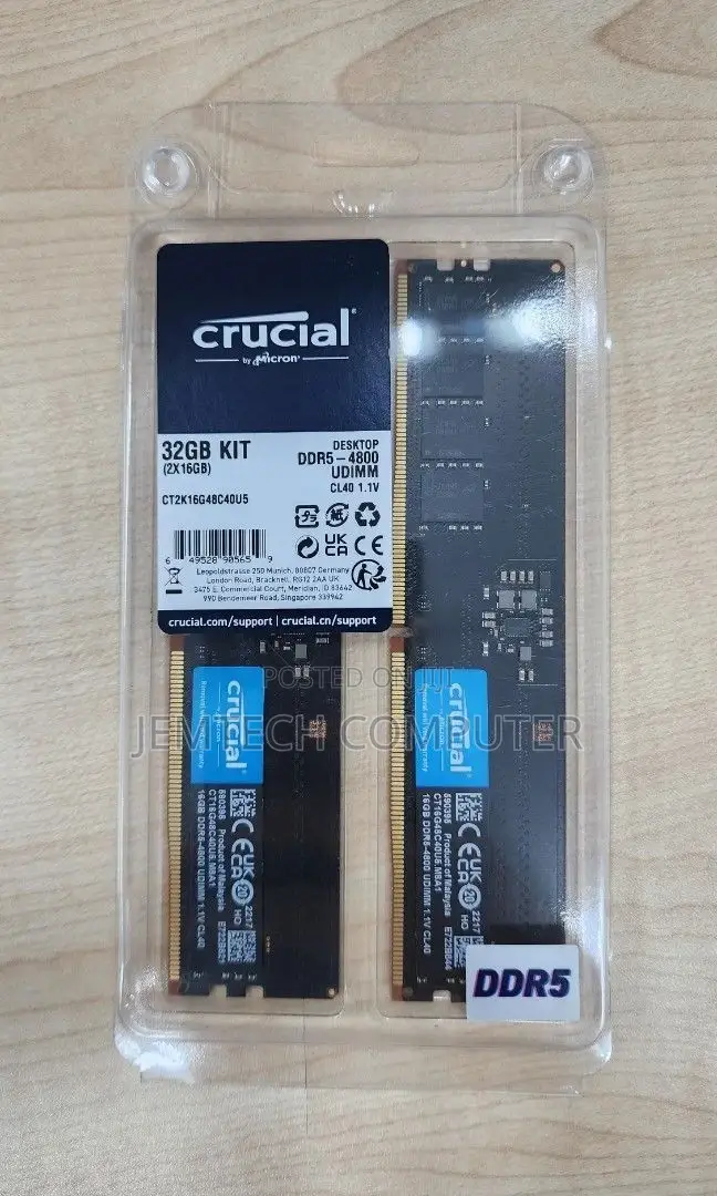 Crucial 32gb 4800mhz Ddr5 Laptop Ram \\ 32gb 4800mhz Ddr5