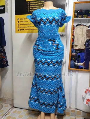 Blue Kitenge Dress for Ladies 2XL (16/18)