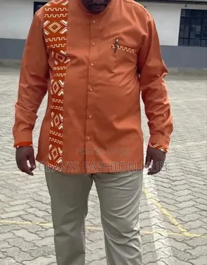 Brown Kikuyu Cultural Shirt for Men