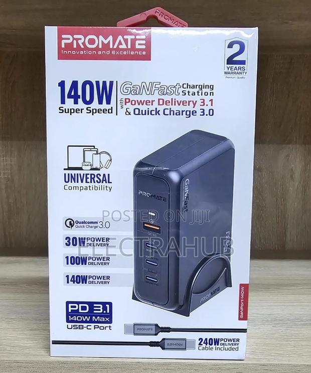Promate 140W Ganfast PD 3.1 USB-C Port New Sealed in a Shop - main view