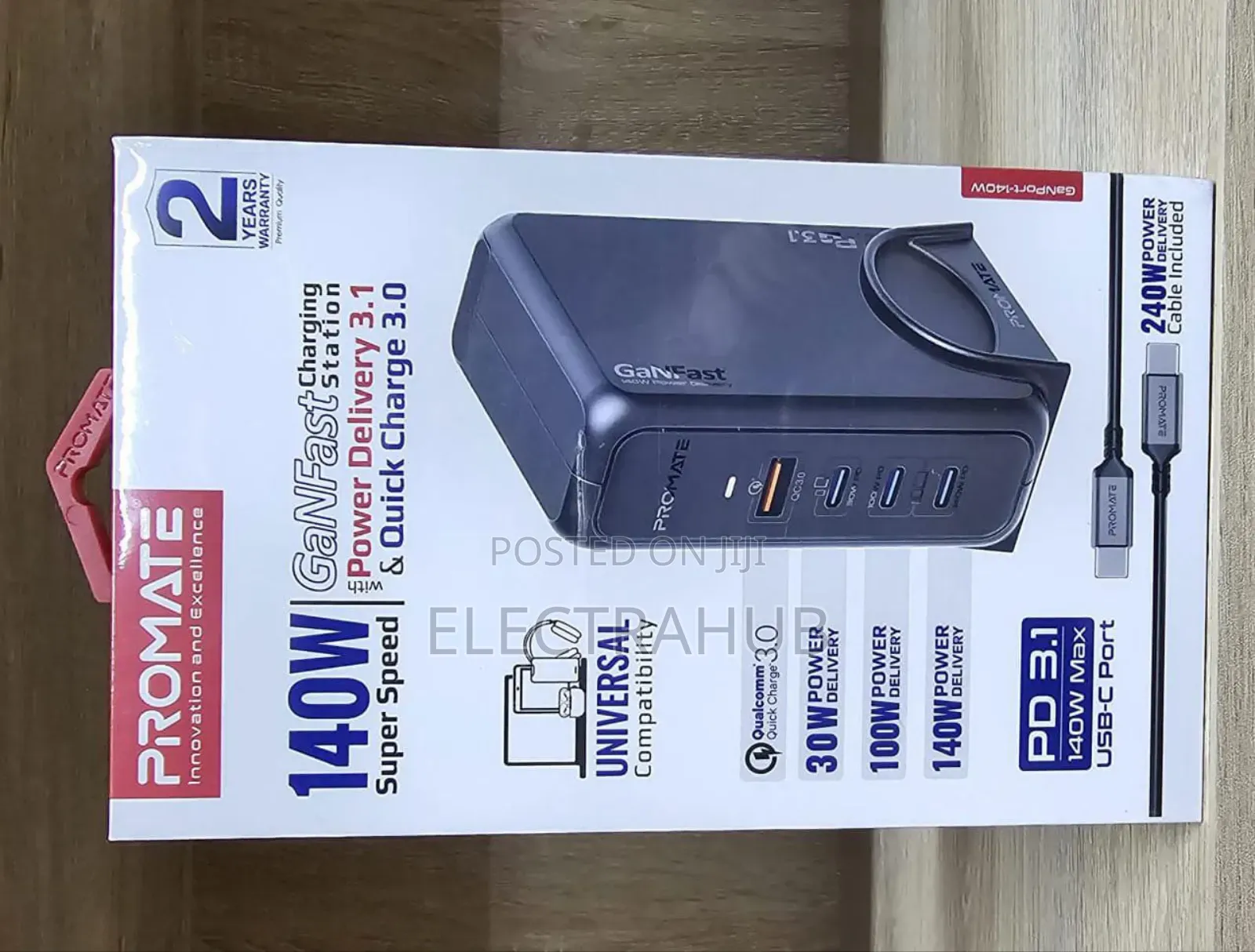 Promate 140W Ganfast PD 3.1 USB-C Port New Sealed in a Shop