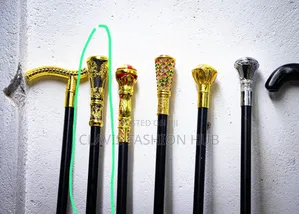 Traditional African Walking Stick Gold and Black