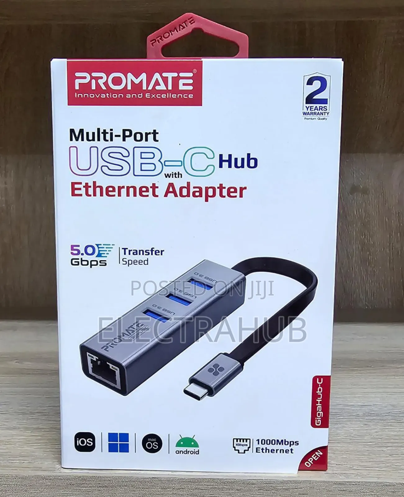 Promate Gigahub-C Ethernet Adapter New Sealed in a Shop