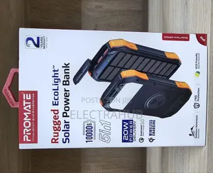 Promate Rugged Ecolight Solar 10000mah Powerbank