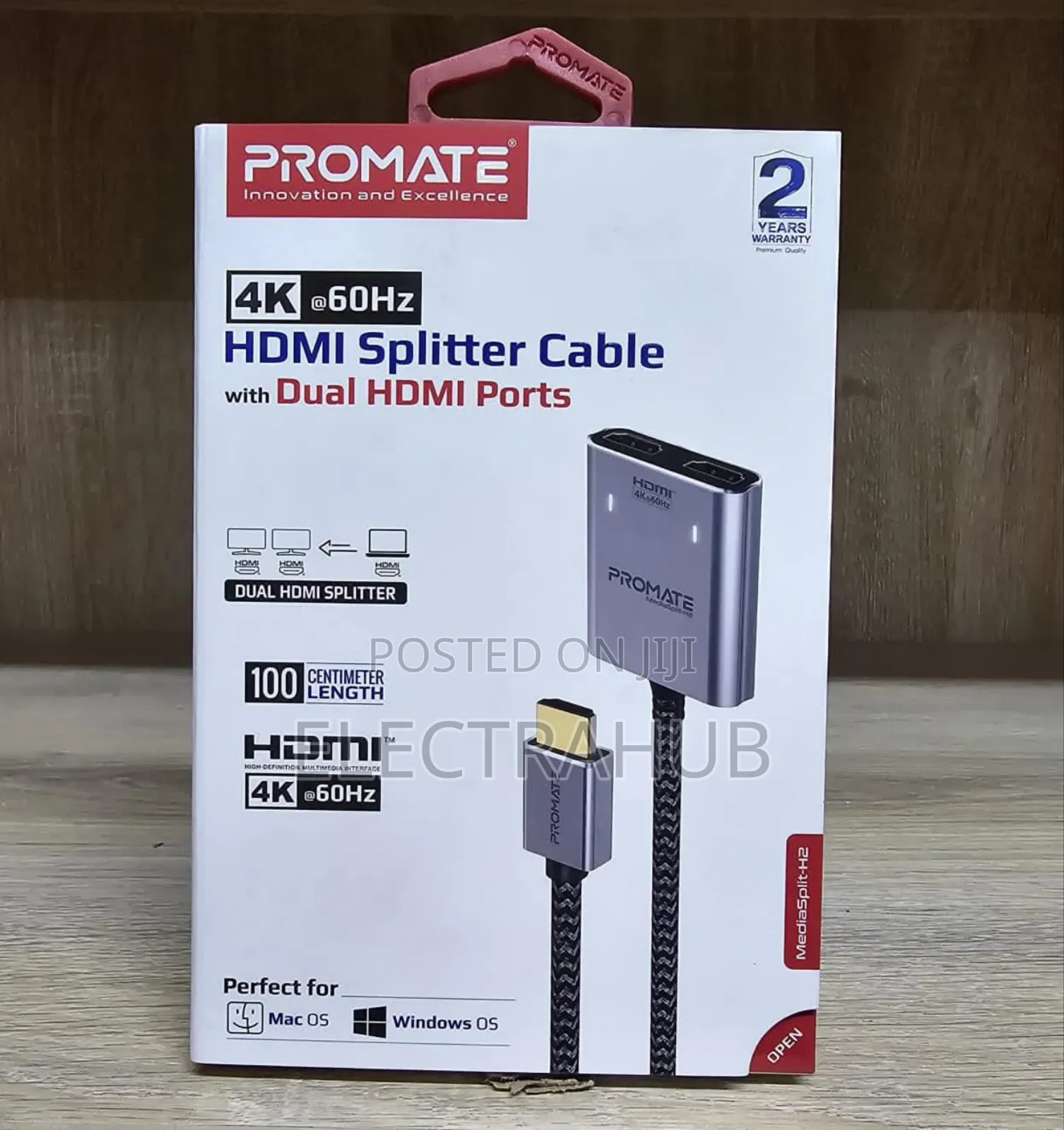 Promate HDMI Splitter Cable With Dual HDMI Ports Brand New