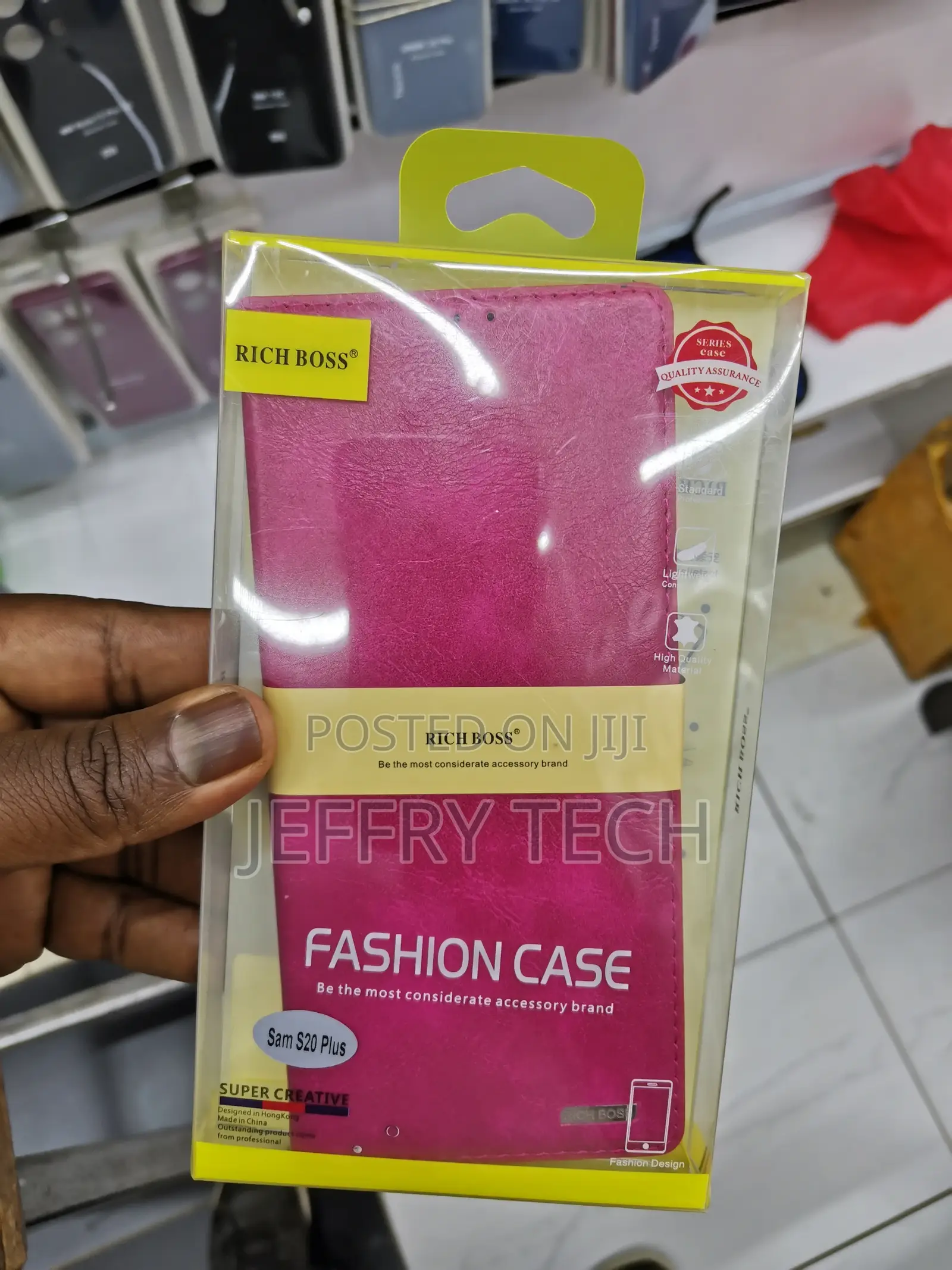 Samsung Galaxy S20 Plus Cover -Pink - Rich Boss Leather Tex