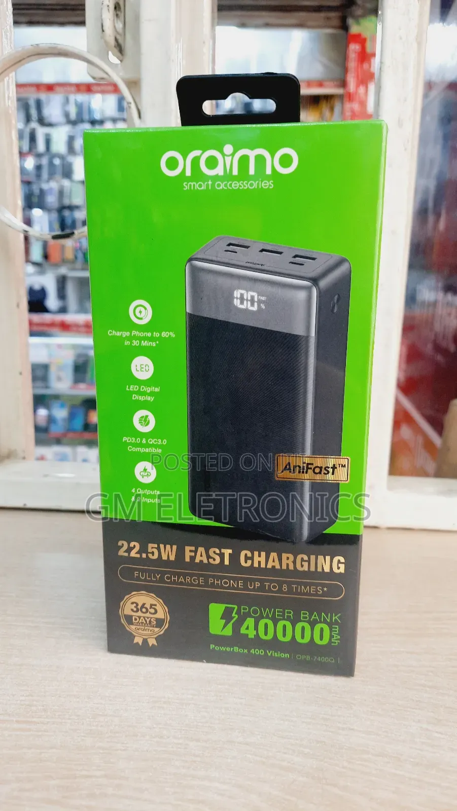 22.5W Fast Charging 40000 Mah Powerbank With Display .