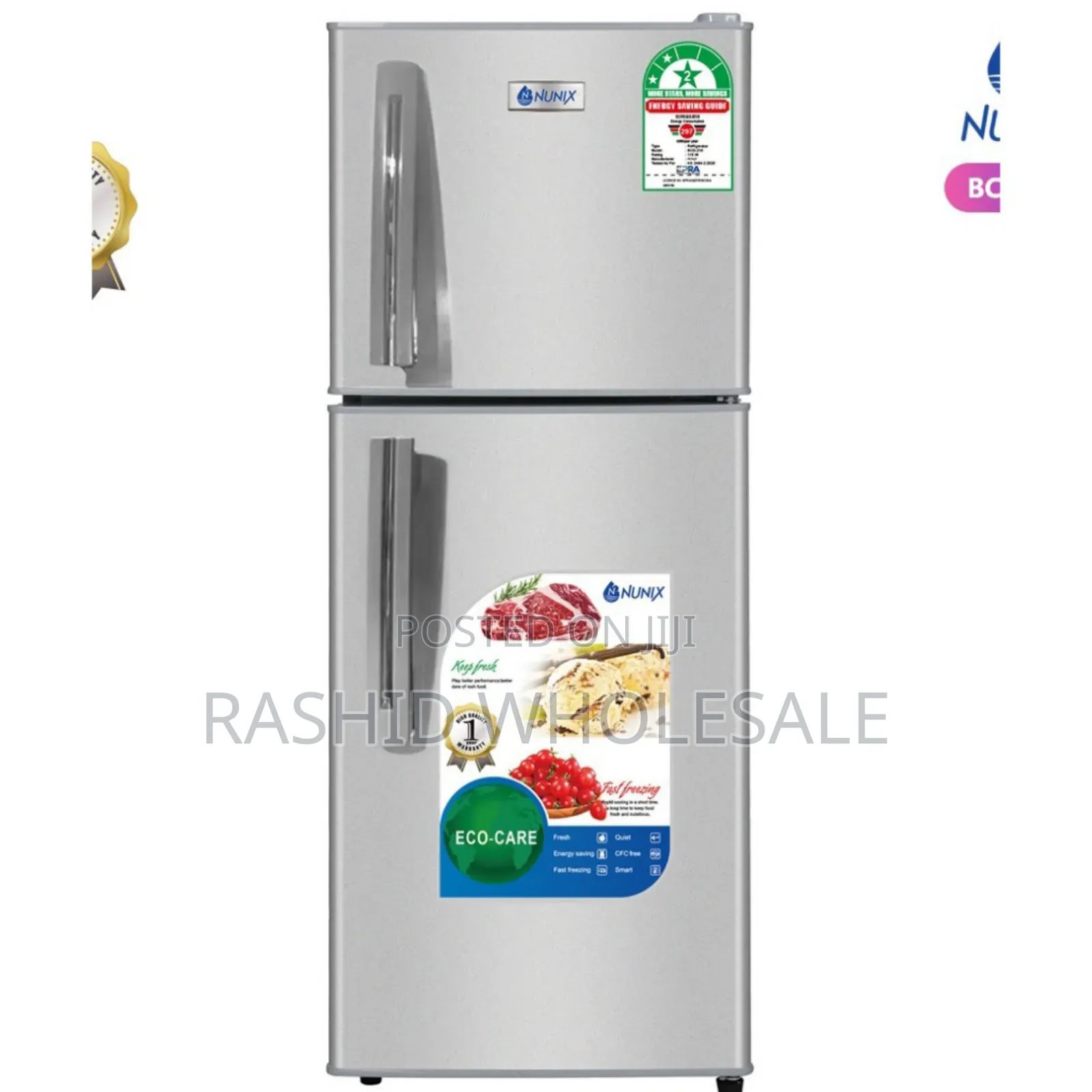 Nunix Double Door Refrigerator 210l