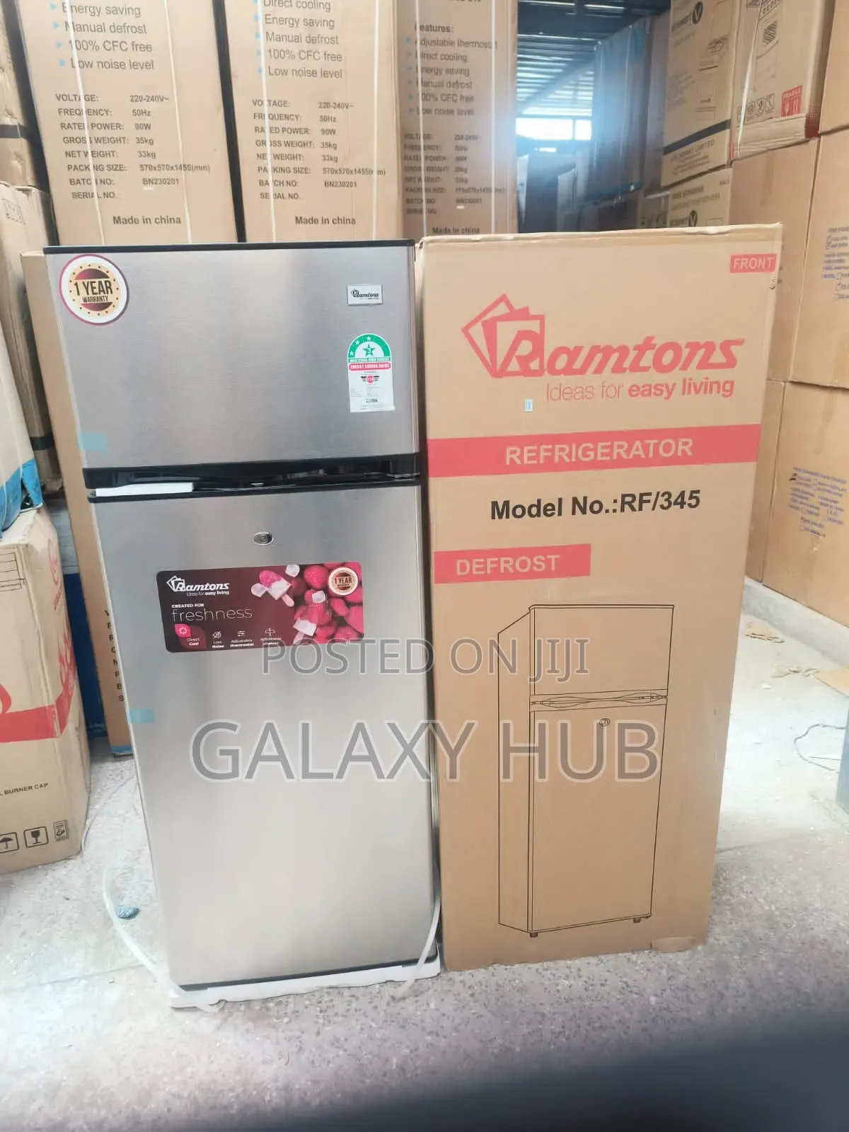 204l Ramtons Rf/345 Direct Cool Silver Double Door Fridge