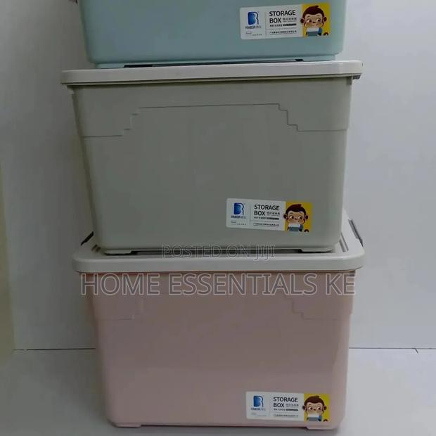 *80litres Storage Boxes With Wheels -Blue, Grey, Pink