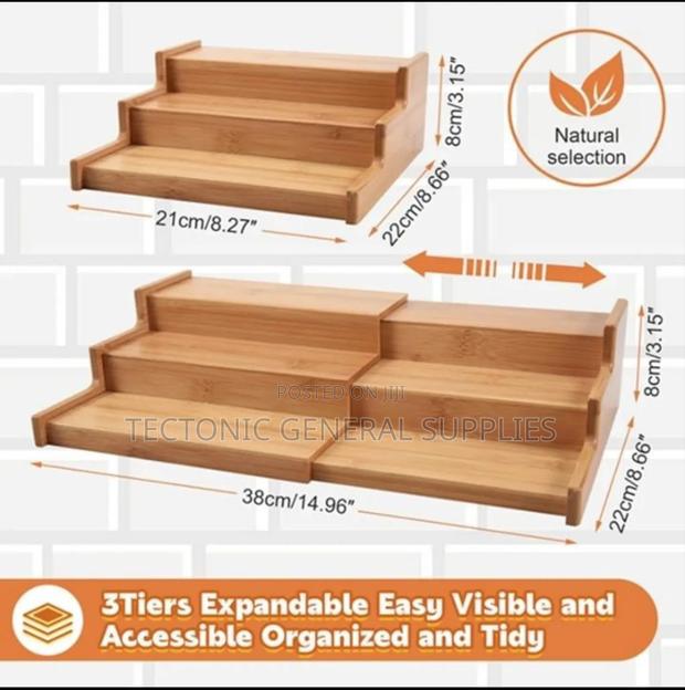 Bamboo 3 Tier Expandable Storage Rack - thumbnail 4