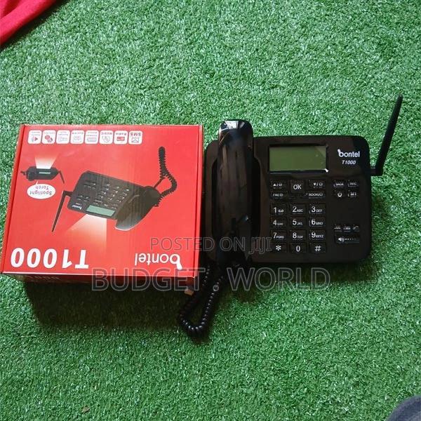Wireless Desktop Telephone, Dual Sim-Black at Desk Phone