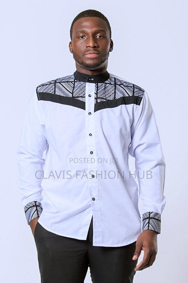 White Shirt With African Decorations - thumbnail 2