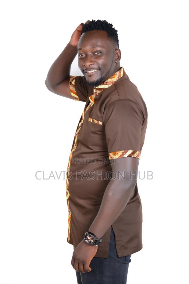 Brown Short Sleeve Shirt for Men - thumbnail 2