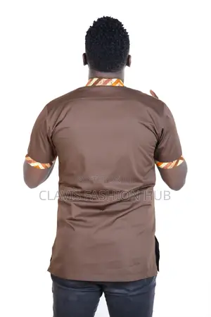 Brown Short Sleeve Shirt for Men