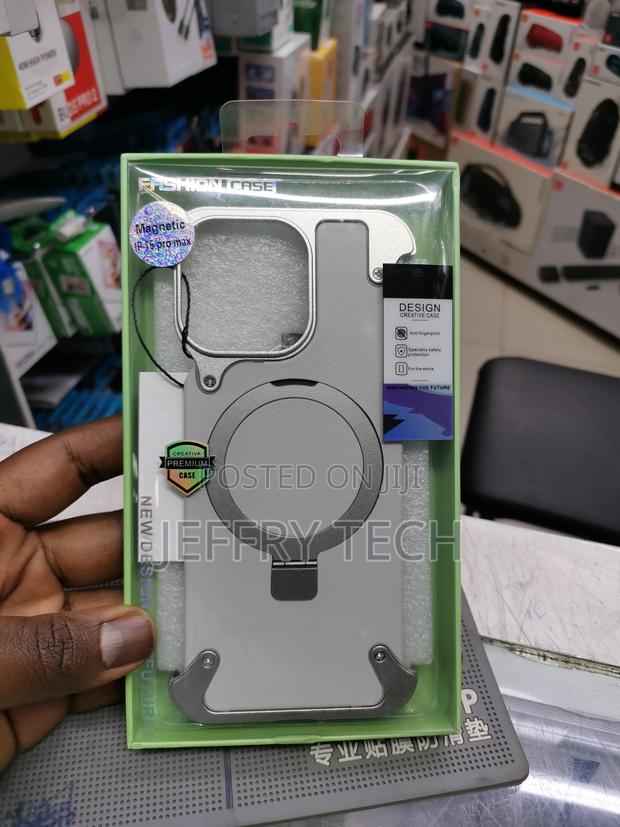 iPhone 15 Pro Max Leather Metal Bumper Back Cover - main view