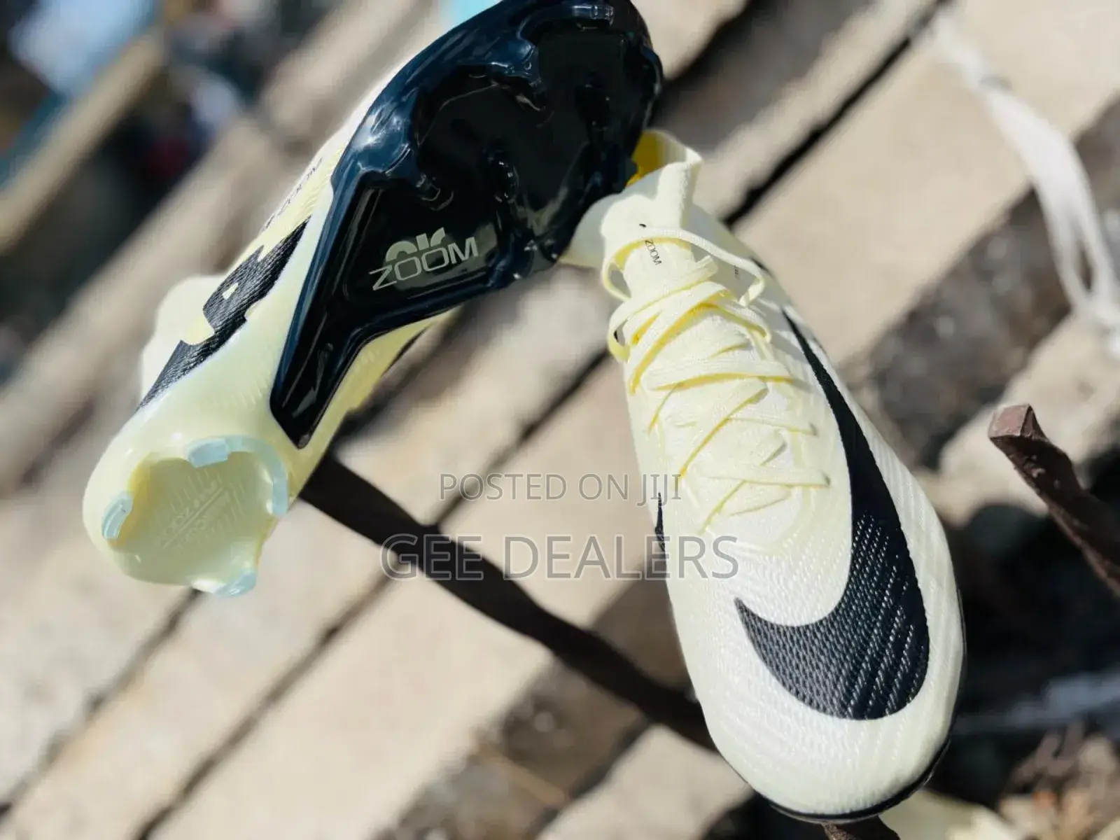 Nike Airzoom Soccer Boots, Cream Air Zoom Football Boots