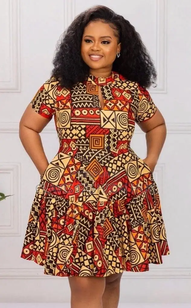 Kitenge Knee Length Dress for Ladies