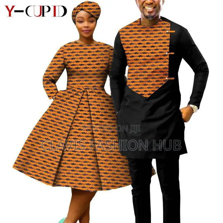 Multicoloured Matching Ankara Couple Wear