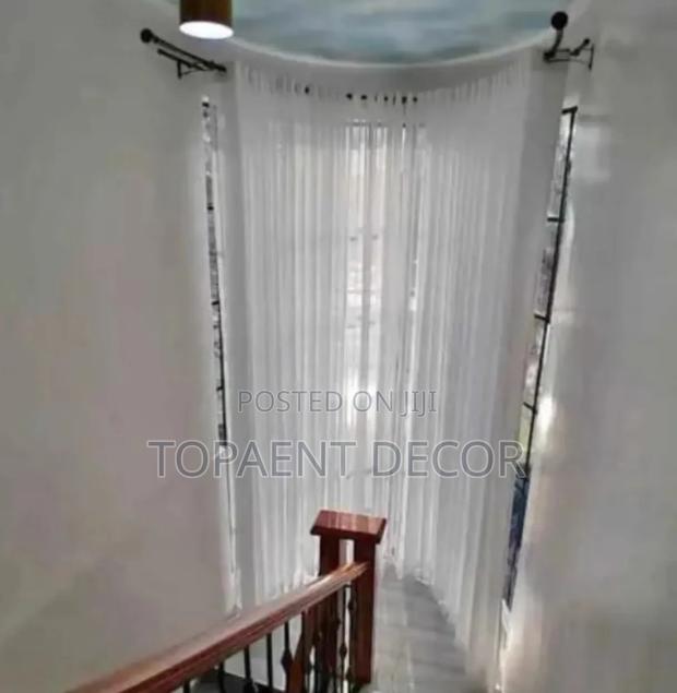 Cornered Window White Curtain Sheers - main view