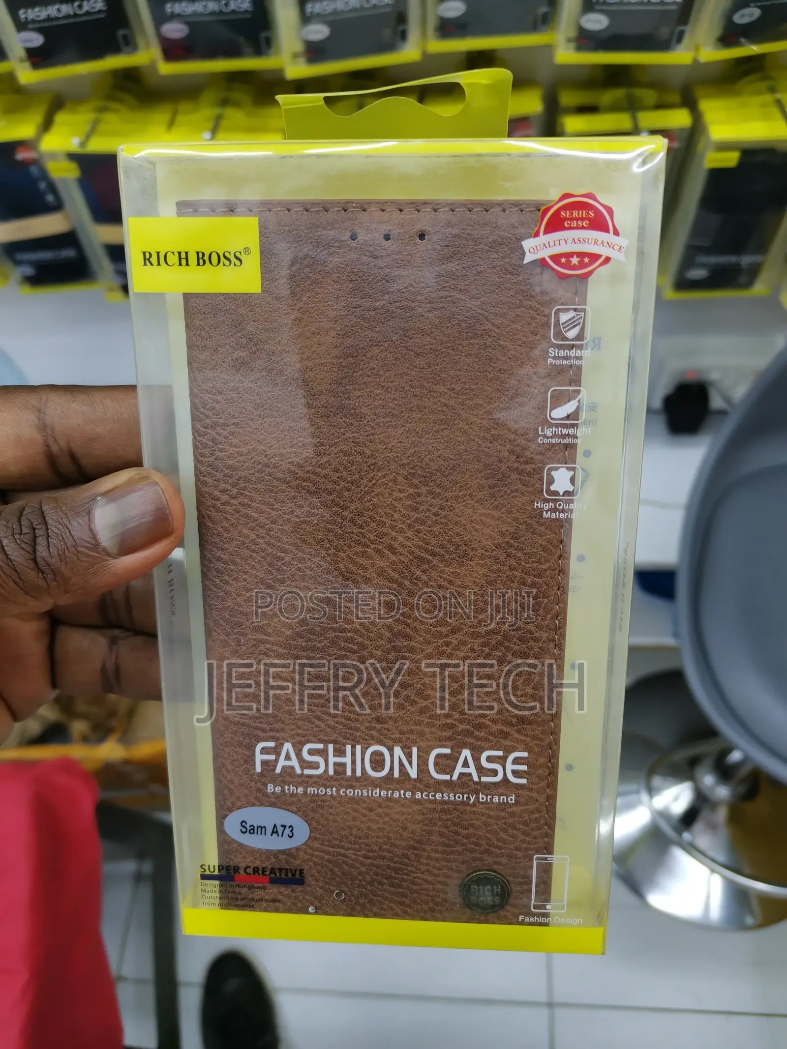 Rich Boss Leather Flip Case for for Samsung A73 Brown