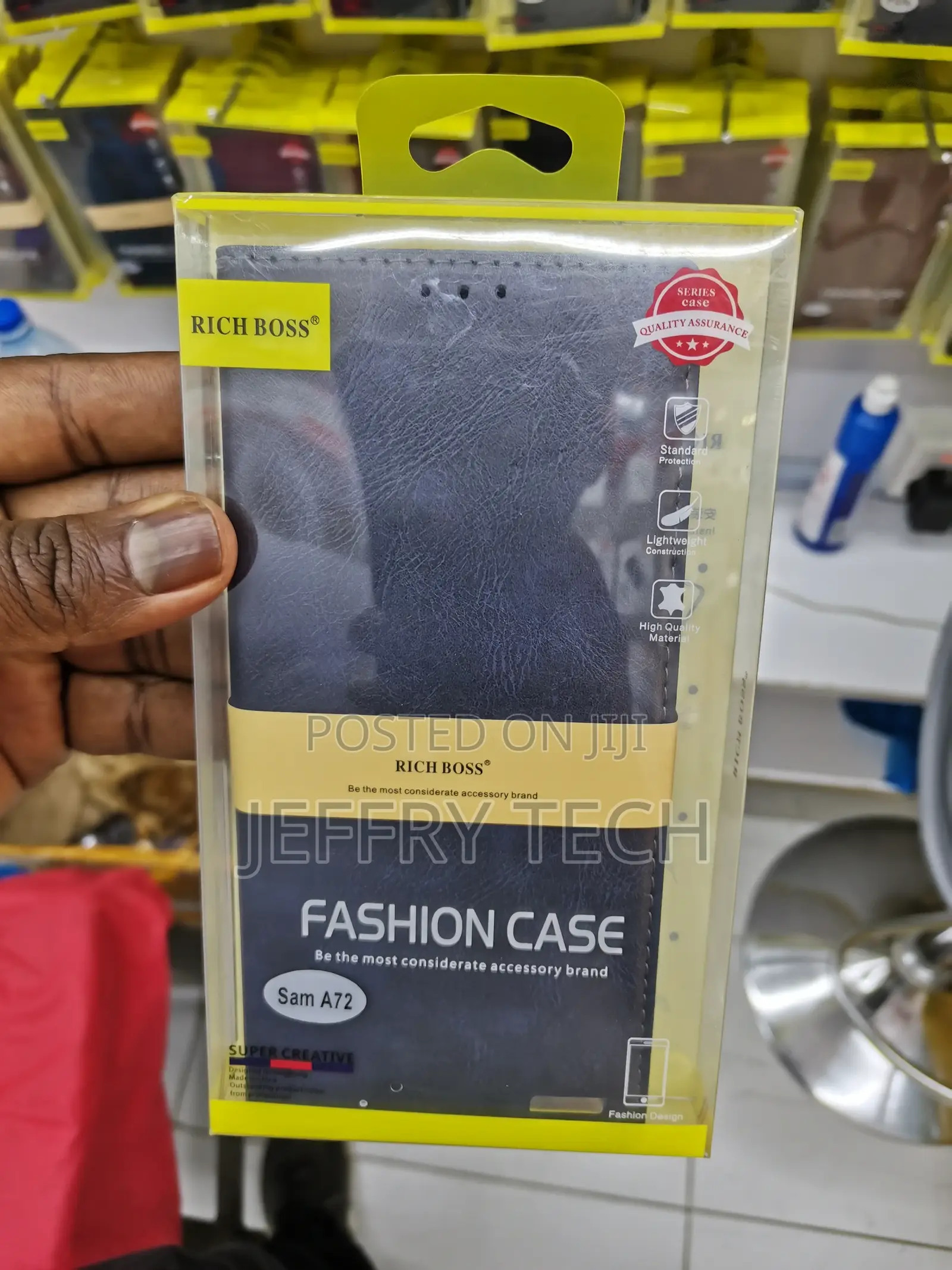 Ich Boss Leather Flip Cover for Samsung A72 Black