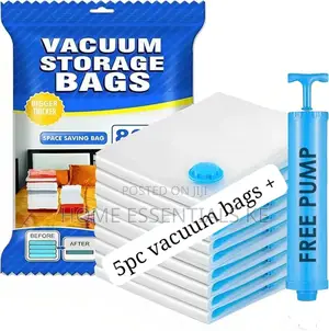 *5 Pc + Free Pump Smart Saver Vacuum Bags, Compression Bags