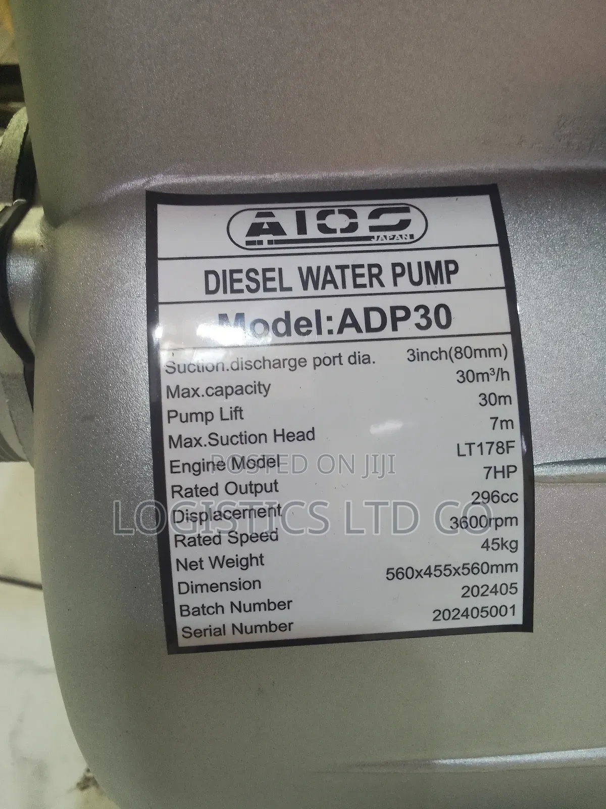 Aico Diesel Water Pump 3 Inch 30m Lift
