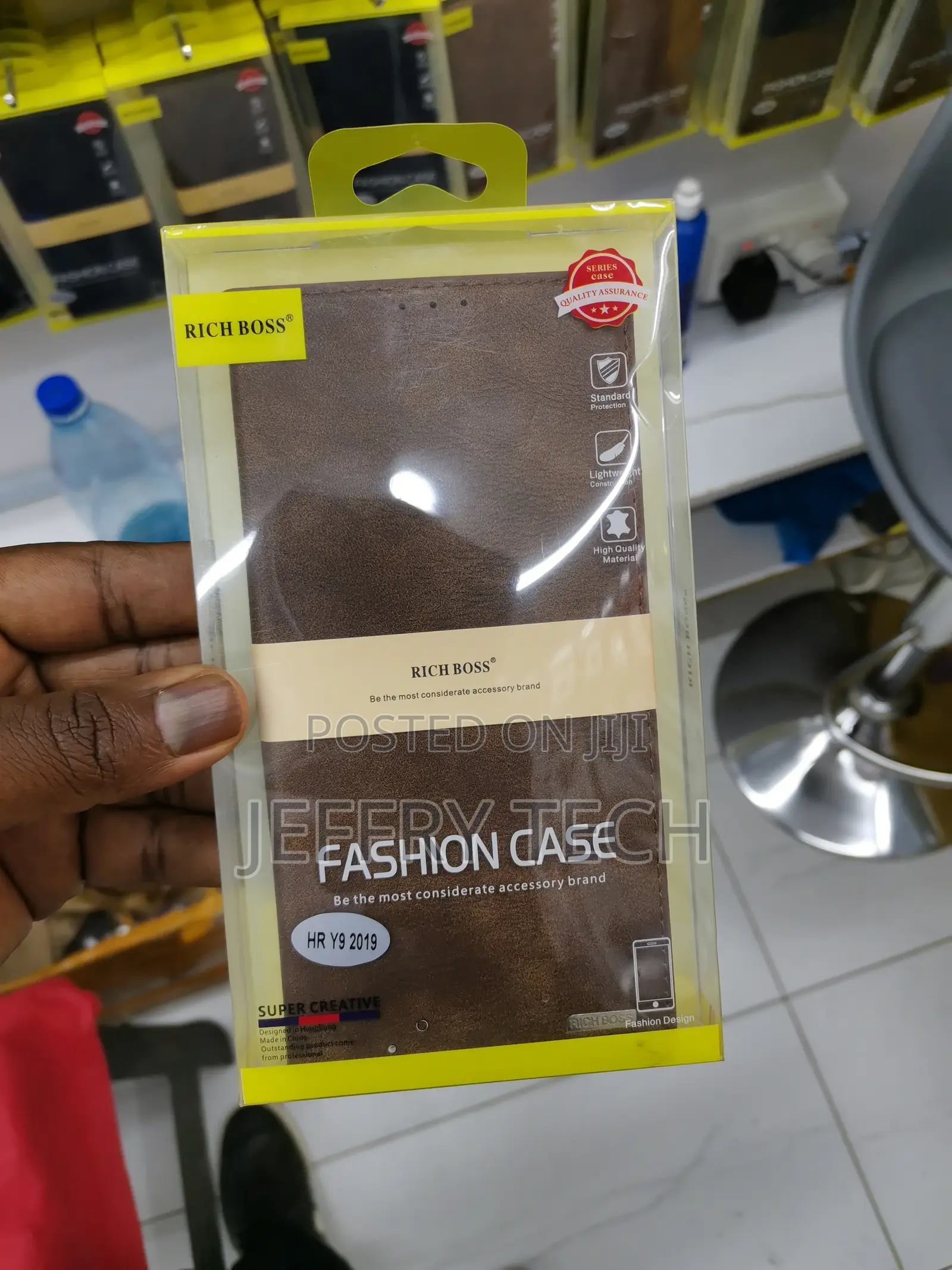 Rich Boss Flip Cover for Huawei Y9 Prime 2019, Brown