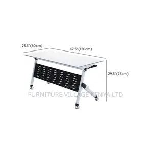 Collapsible Writing Table With Wheel, Keyboard Shelf