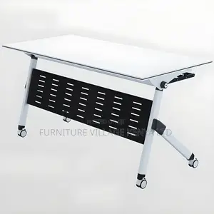 Collapsible Writing Table With Wheel, Keyboard Shelf