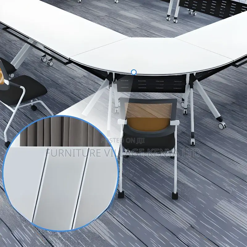 Collapsible Writing Table With Wheel, Keyboard Shelf