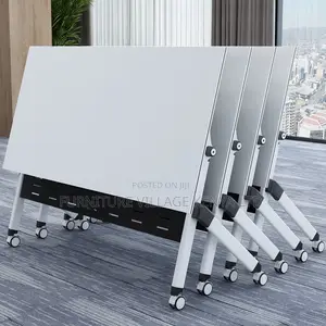 Collapsible Writing Table With Wheel, Keyboard Shelf
