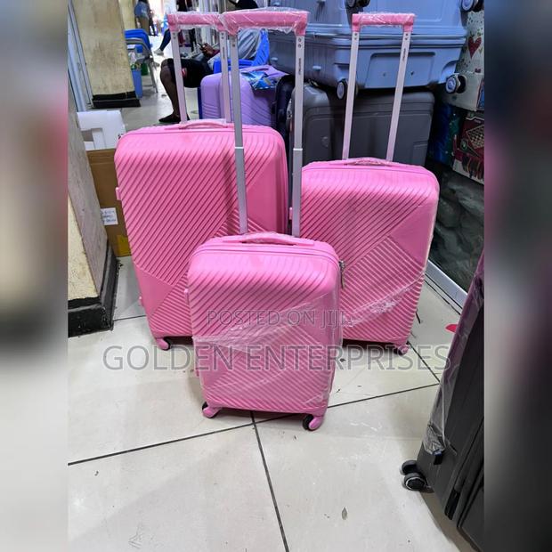 Pink Size 3 Unbreakable Rubber Suitcase 3in1 - thumbnail 2
