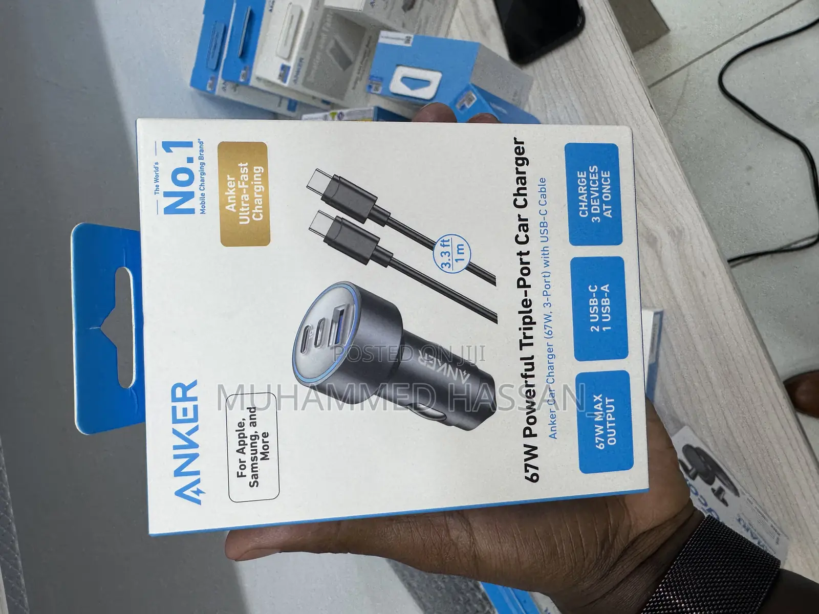 Anker 67W Powerful Triple Port Car Charger