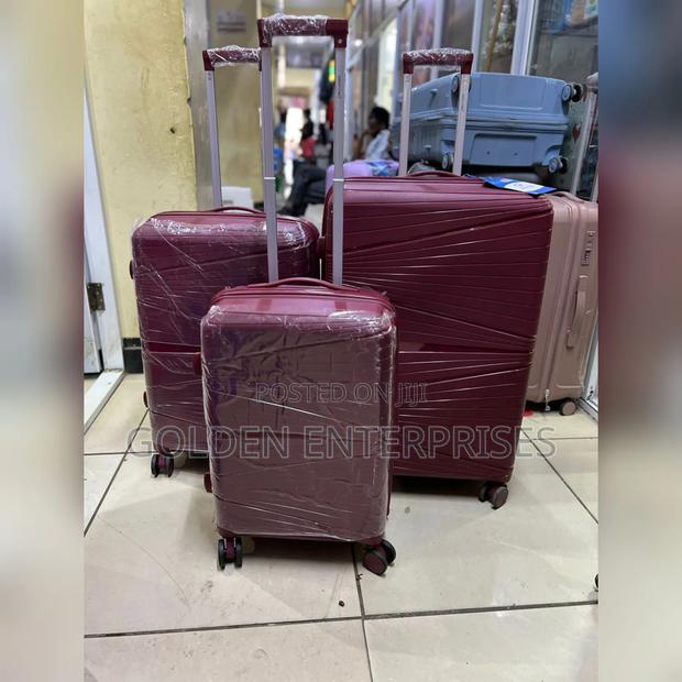 Maroon Unbreakable Rubber Suitcase Size 2 3in1 - thumbnail 2