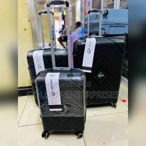 Black Unbreakable Rubber Suitcase Size 2 3in1 - thumbnail 2