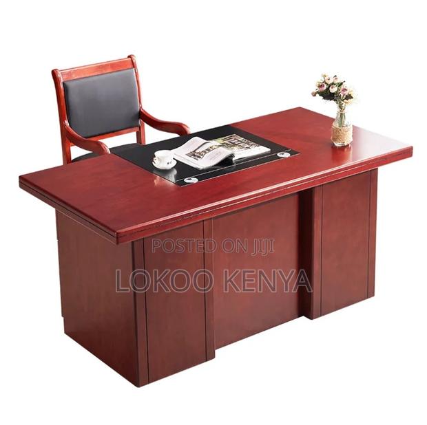 Office Desk: Mahogany 55-Inch Executive Office Desk - main view