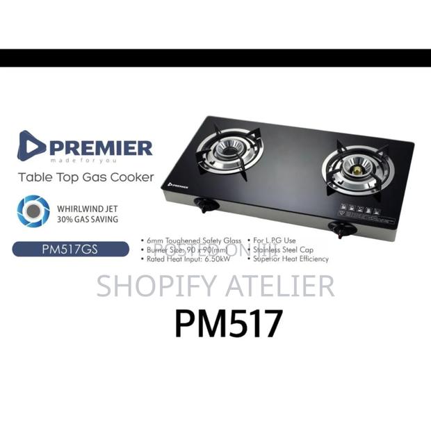 Premier Table Top Ceramic Glass 2 Gas Burner