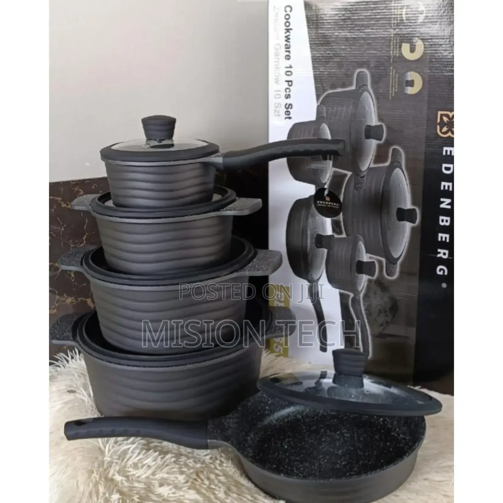 Edenberg Nonstick Cooking Pots 
10 PCS/Heavy Duty