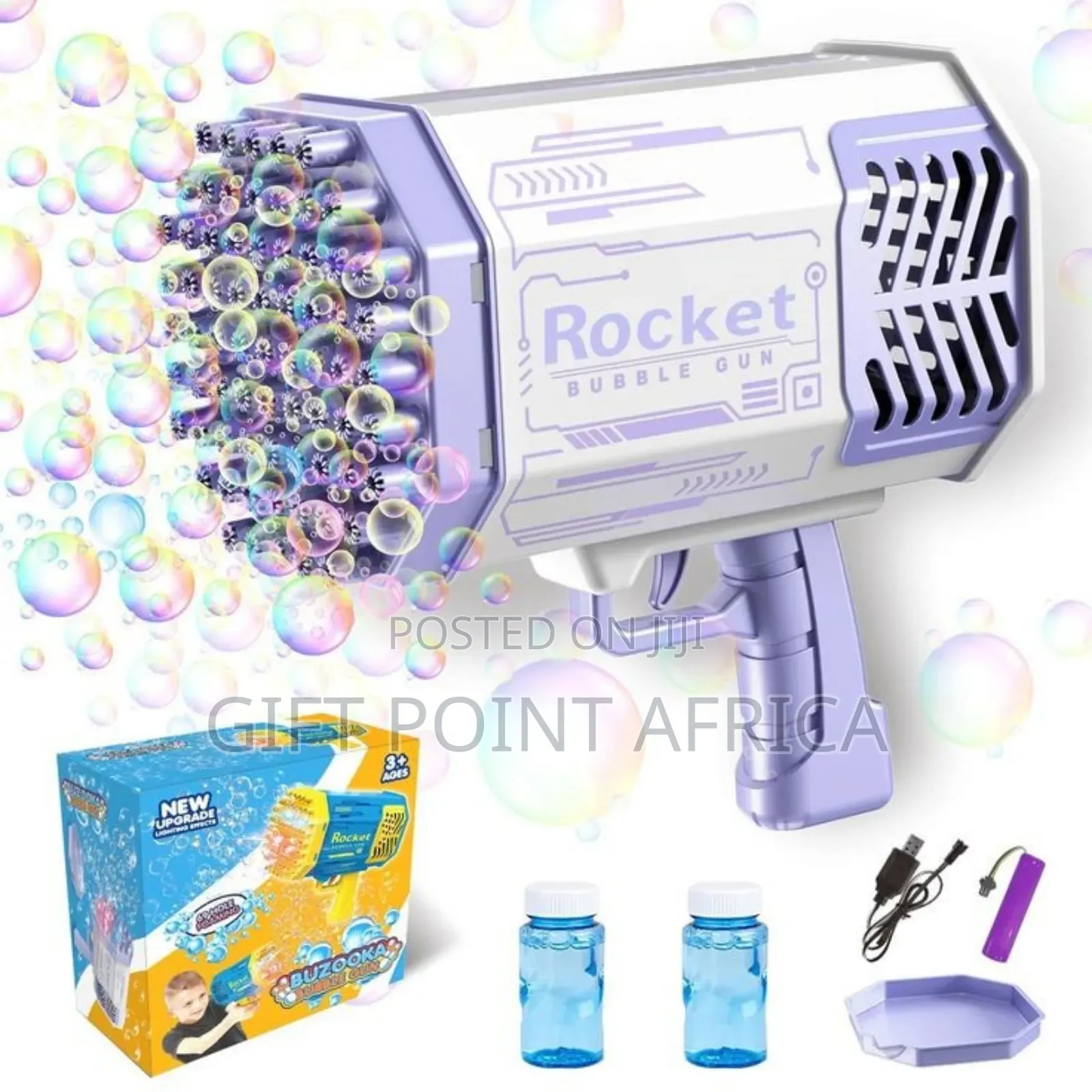 Purple Rechargeable Bubble Gun