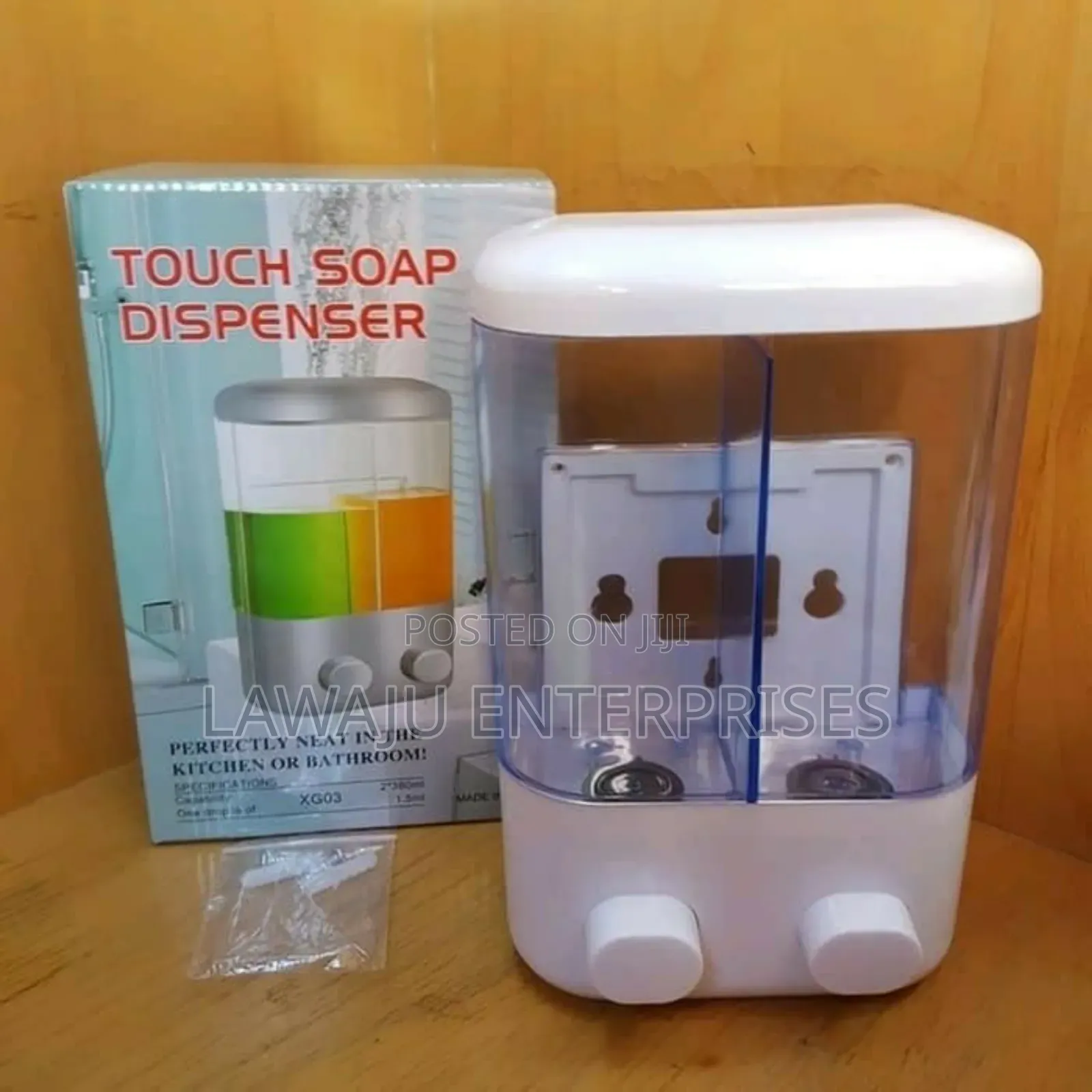 White Wall Mounted Double Soap Dispenser